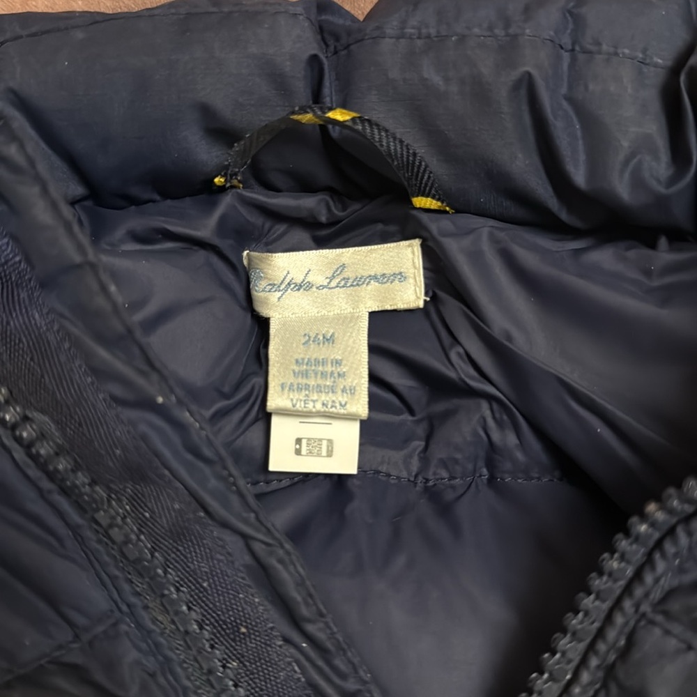 Ralph Lauren baby/toddler winter jacket, navy, 24months - Picture 2 of 3